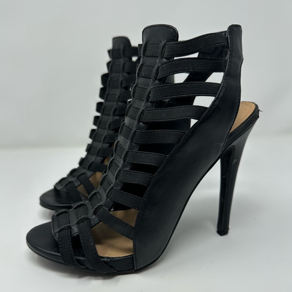 JustFab Black Strappy Heels